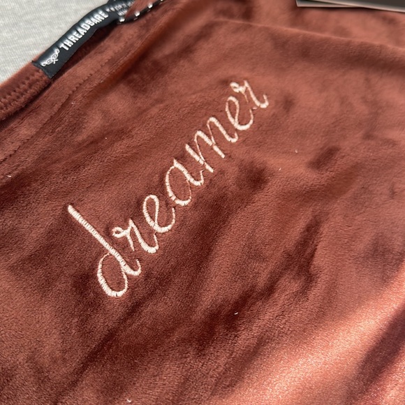 NWT ASOS Threadbare orchid velour bandeau lounge set in brown (price is firm) - Picture 5 of 13